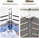 1pc Space-Saving 5-in-1 Multi-Layer Hanger with Detachable Pants Rack and Non-Slip Sponge - Durable Metal Organizer for T-Shirts, Jeans, Polished Finish