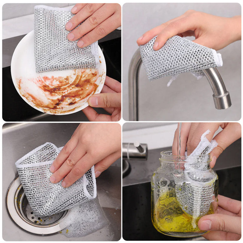 Wire Dishwashing Rags For Wet & Dry Pack of 5
