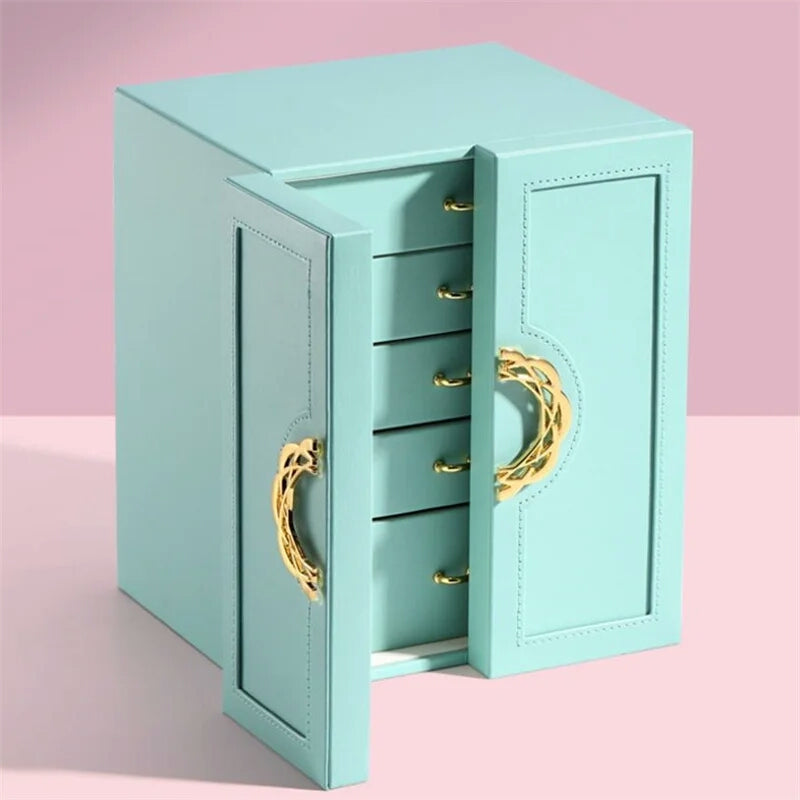 Multilayer Leather Drawer Jewellery Organizer