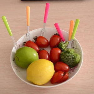 Pack Of 6 Stainless Steel Fruit Fork, Decorative Fork for Appetiser, Creative Tableware Fruit Fork, Stainless Steel Kids Food Pick