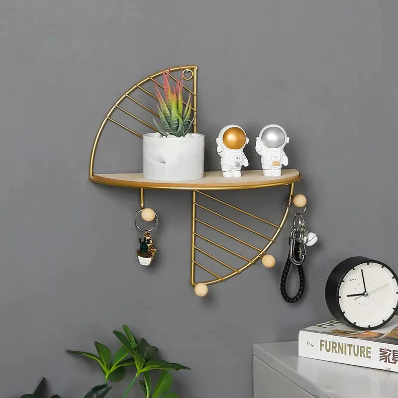 The Evergreen Golden Arc Metal Wall Shelf by Matrix