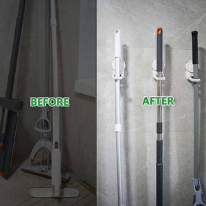 Suction Cup Mop Holder, Wall Mount Broom Holder, Mop Handle Hanger, Household Cleaning Organizer Holder