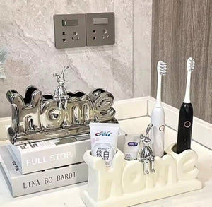 Rabbit Decor Home Style Toothbrush Storage Holder, Bathroom Shelf Toothbrush Storage Rack, Family Bath Toothpaste Storage Rack