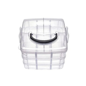 18 section 2 and 3 layers Jewelry box/organizer total adjustable clear plastic
