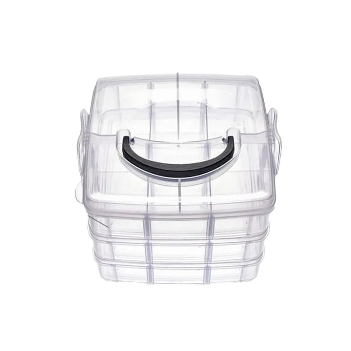 18 section 2 and 3 layers Jewelry box/organizer total adjustable clear plastic