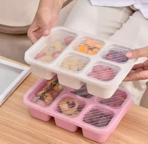 5 Compartment Lunch Box With Transparent Lid, Heat Resistant Leak Proof Fruit Box, Durable Bento Lunch Box, Meal Prep Organizer