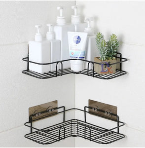 Bathroom kitchen Punch Corner Frame Shower Shelf Wrought Iron Shampoo Storage Rack Holder bathroom accessories