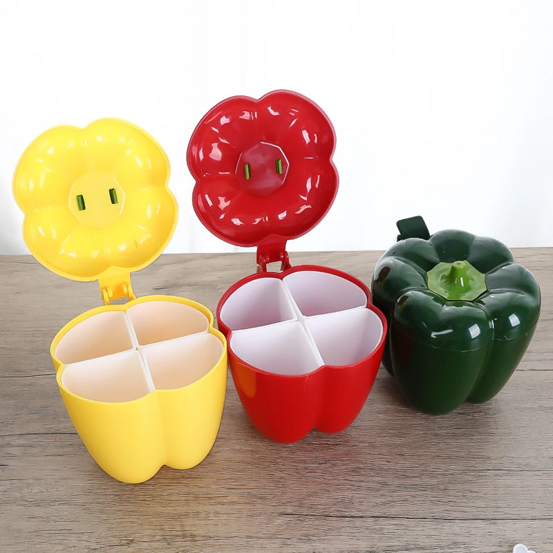 Pepper Shaped Seasoning Condiment Pots With Spoon