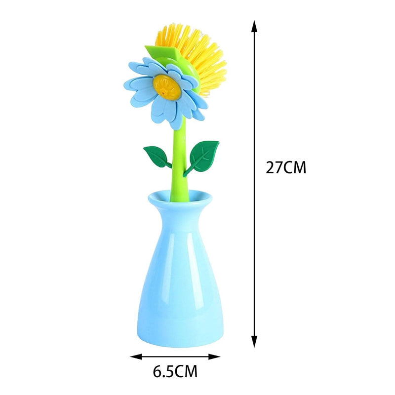Sunflower Cleaning Brush With Long Handle