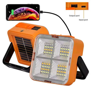 Rechargeable Outdoor LED Solar Floodlight, 500W Spotlight With Mobile Charging Pot, Camping Solar Light, Emergency Lamps Work Light, Handheld Flashlight Outdoor Tent Camping Lamp