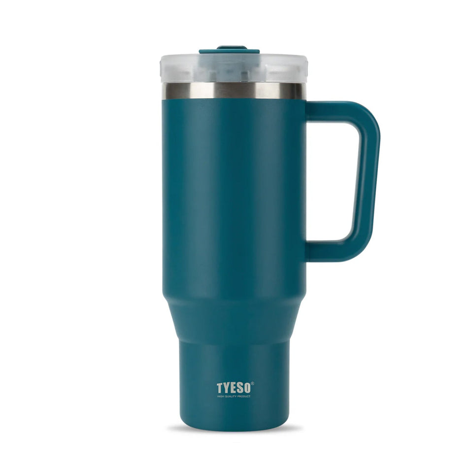 TYESO® Mega-Capacity Sill-Proof Stainless Steel Tumbler with Straw & Cleaning Brush (1200ml) (TS-8868)
