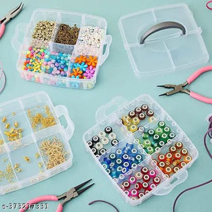 3 Layers - 18 Grid Plastic Transparent Jewellery Storage Box Cosmetics Storage Holder for Home