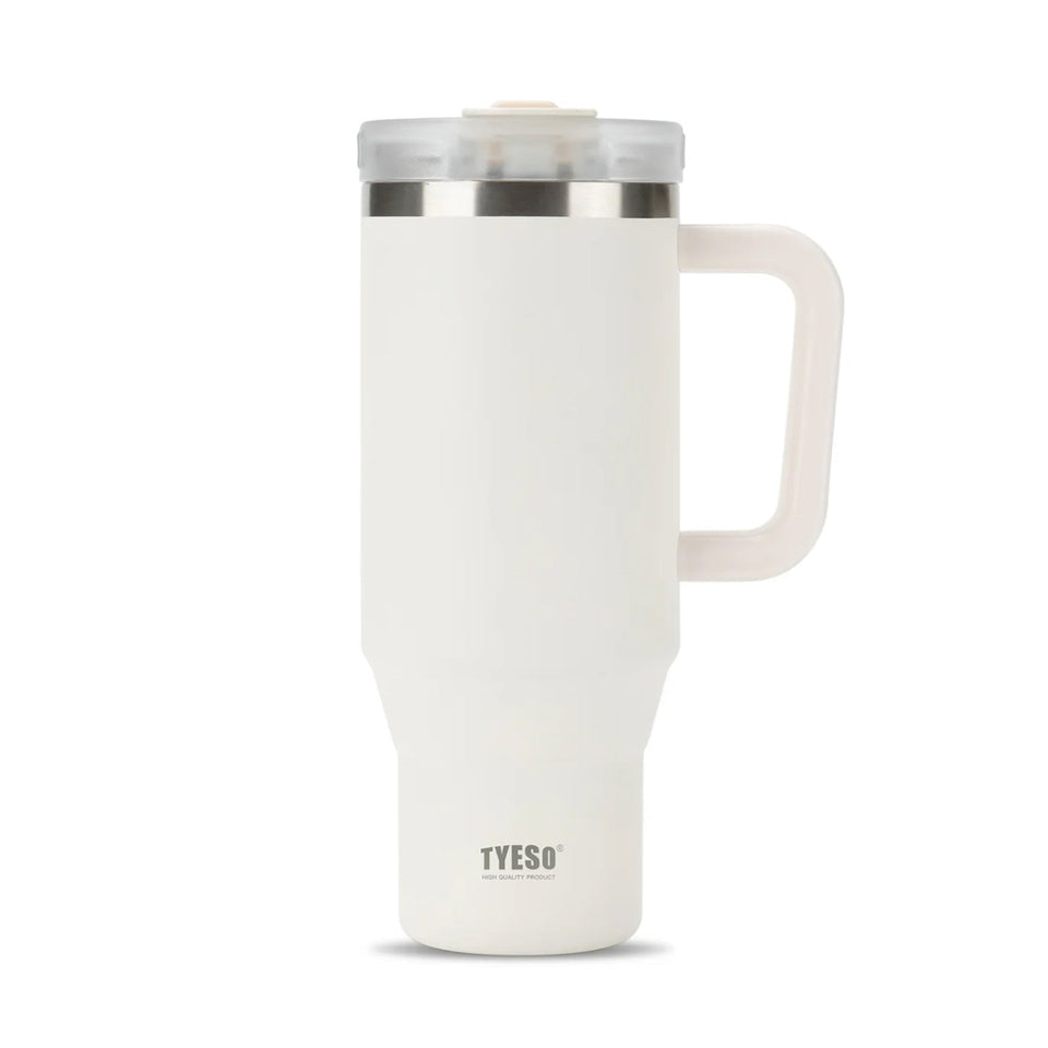TYESO® Mega-Capacity Sill-Proof Stainless Steel Tumbler with Straw & Cleaning Brush (1200ml) (TS-8868)