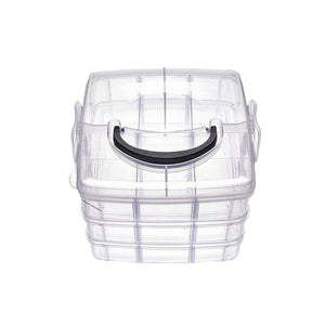 18 section 2 and 3 layers Jewelry box/organizer total adjustable clear plastic