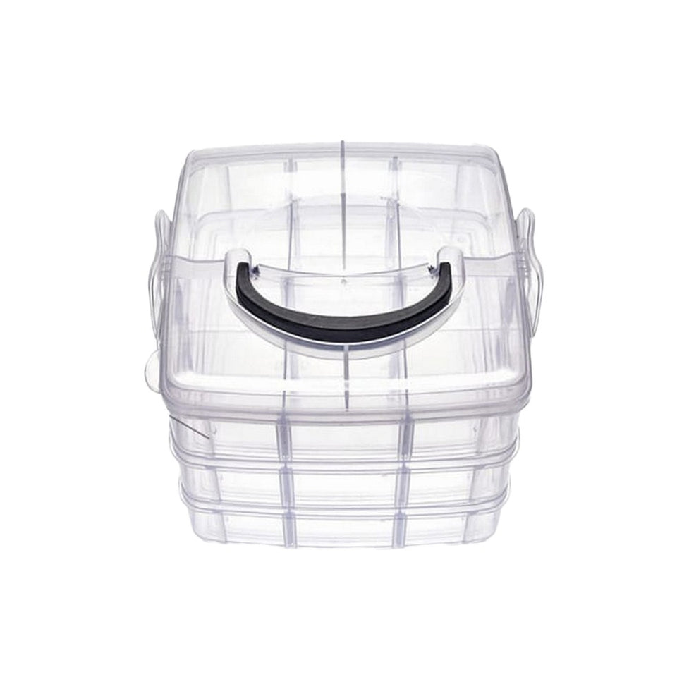 18 section 2 and 3 layers Jewelry box/organizer total adjustable clear plastic