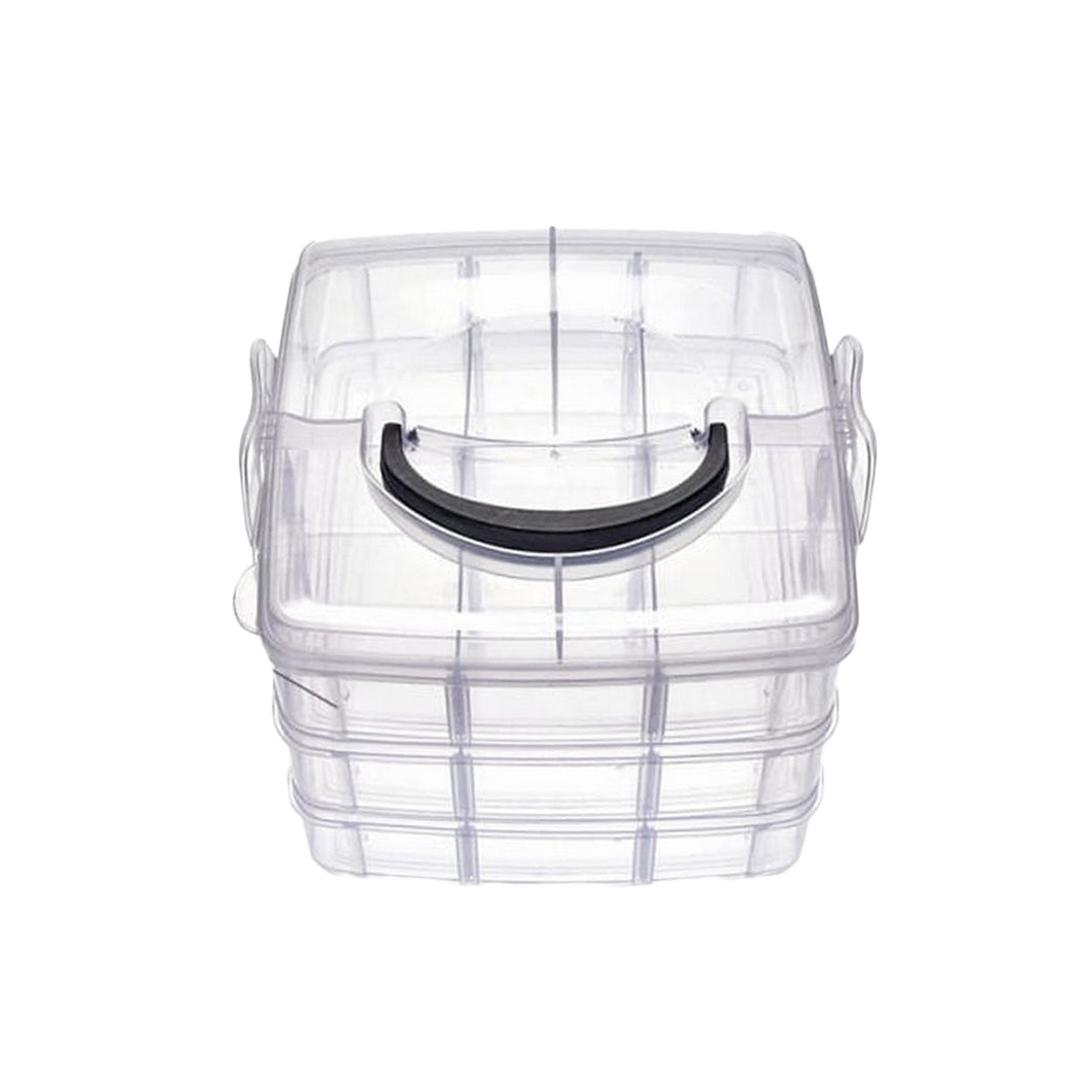 18 section 2 and 3 layers Jewelry box/organizer total adjustable clear plastic