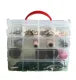 Jewelry box/ organizer with (4 layers 25 section) transparent, multipurpose stackable (Dimension length 22 cm, width 16.5 cm height 18.5 cm)