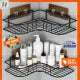 Bathroom kitchen Punch Corner Frame Shower Shelf Wrought Iron Shampoo Storage Rack Holder bathroom accessories