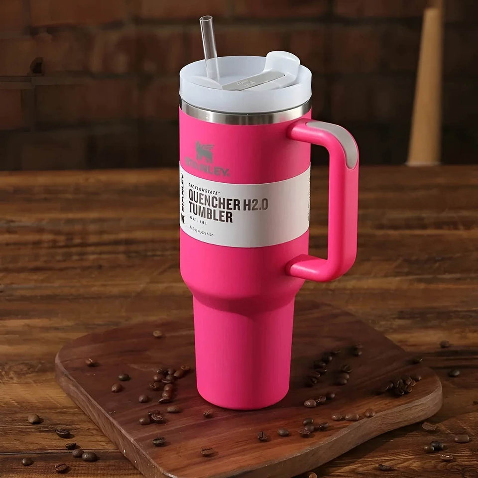 Stanley-Quencher H2.0 Flowstate Stainless Steel 40 OZ Vacuum Insulated Cup, Tumbler, Mug with Lid -Stainless Steel - BPA free, Cup, Mug, Car Mug - Stanley - Tumbler -Travel Partner - Best Gift - Coffee Mug - Gym Bottle - Hot & Cold