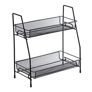 2 layer multi purpose mini portable iron organizer shelf