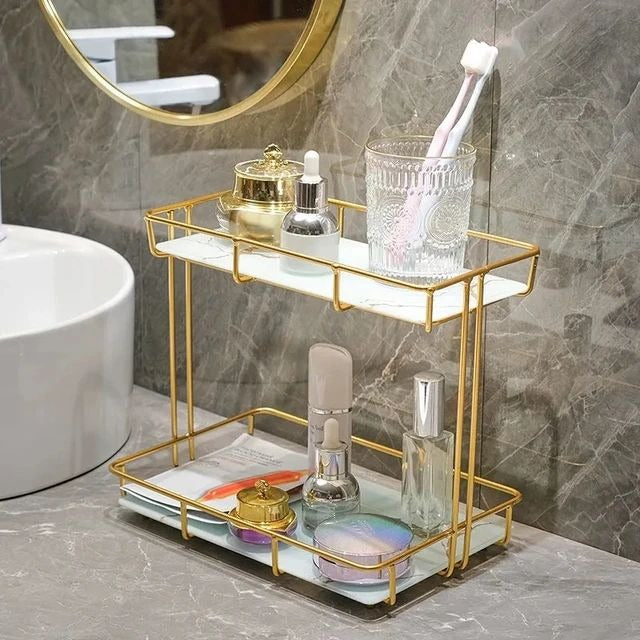Iron art jewelry makeup stand bathroom countertop organizer vanity