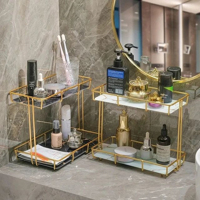 Iron art jewelry makeup stand bathroom countertop organizer vanity